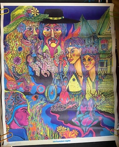 PÓSTER GROOVY BLACKLIGHT HEADSHOP VINTAGE 1967 NOCHES DE SAN FRANCISCO - LEER - Imagen 1 de 9