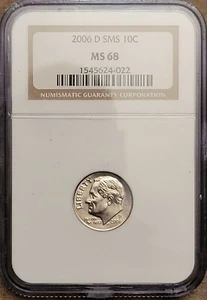 2006 D Roosevelt Dime NGC SMS MS68 10c - Picture 1 of 2
