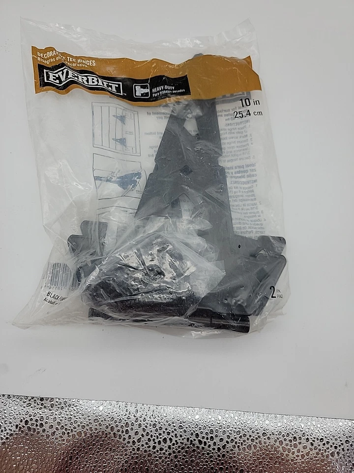 Everbilt Tee Hinge Door Gate Hardware 10 Inch Black Heavy Duty Decorative 2 Pack