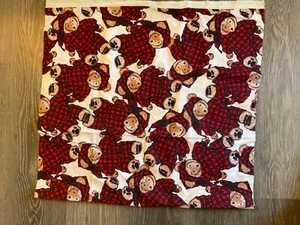 Vintage Teddy Bear in Pajamas fabric Red/Black/White 1/2 yard - Picture 1 of 2