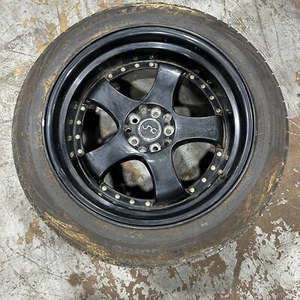 CAMRY JNC Wheels Rim Disc Tire 235/50R18 J9.5 Black w/ Gold Rivets  J9.5 OEM 1PC - Picture 1 of 24