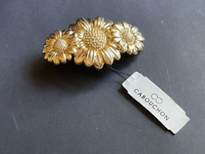 CABOUCHON JEWELLERY GOLD TONE DAISY FLOWER BELT BUCKLE - 1990s - BNWT