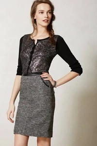 NWOT Anthropologie "Bauble Cardigan", Knitted & Knotted, Black, Silver, M, $138 - Picture 1 of 7
