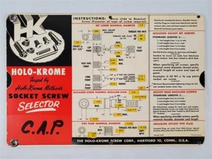 Calculadora de reglas deslizantes Holo-Chrome HK (Rev. 3-57) Tabla selectora de tornillos de enchufe - Imagen 1 de 6