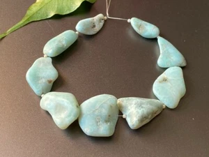 Larimar gemstone nugget beads size 27-20 mm 8 inches strand S-73 - Bild 1 von 5