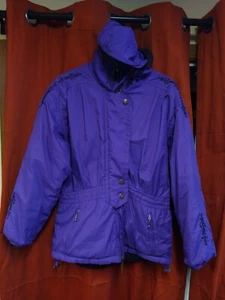 Chaqueta esquí mujer Obermeyer 10 Thermo lite morado y bordado con capucha vintage - Imagen 1 de 7