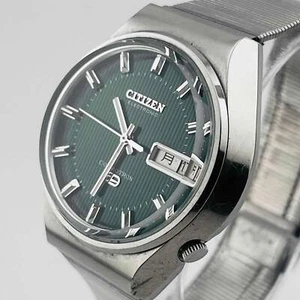 CITIZEN COSMOTRON 4-791061K temperatura electromagnética día fecha esfera verde 33,1 mm - Imagen 1 de 19