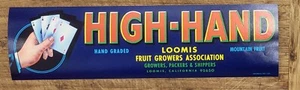 Label High Hand Pears Loomis Fruit Growers California Gambling Poker Casino - Picture 1 of 1