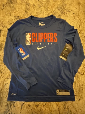 Nike Youth Los Angeles Clippers Long Sleeve Dri-Fit T-Shirt Size Large Cover
