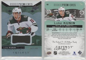 2017 Trilogy Premieres Level 1 Green Foil Jersey /399 Luke Kunin #66 Rookie RC