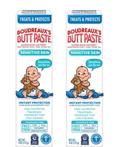 Butt Paste for Sensitive Skin Diaper Rash Cream, 4oz Tube Exp: 11/25 (Pack of 2) - Picture 1 of 5