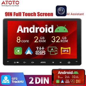 ATOTO 9" 2DIN A6PF Car Stereo GPS NAVI Track Radio Wireless CarPlay Android Auto - Picture 1 of 17