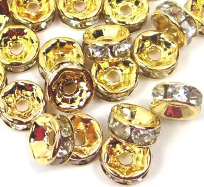 Cuentas rondelle de diamantes de imitación de Oriente Medio de oro de grado 20 A de 6 mm Foto 1 de 3