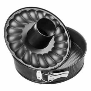 Zenker Black Metallic Springform m. Flach- und Rohrboden Backform Schwarz Ø18cm - Bild 1 von 2