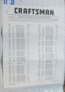 Lista de piezas Craftsman para 155 piezas Juego de herramientas mecánicas #35155 - Imagen 1 de 2