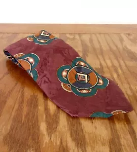 euc Boston Traders vtg Men's Geometric Abstract Silk Tie Necktie 59" 3.5" - Picture 1 of 2