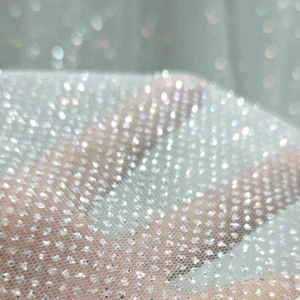 DIY Sequin Glitter Mesh Tulle Fabric Backdrop Cloth Wedding Craft Decor By Metre - Picture 1 of 14