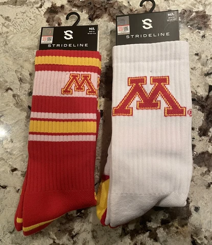 Minnesota Golden Gopher Knit Crew Socks Medium Large Unisex 2 Pack - NCAA 🔥 Cover
