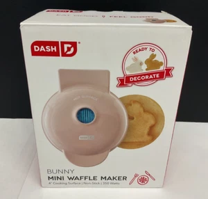 Dash Elektrisches Häschen 4" Mini Waffeleisen Antihaftbeschichtet Rosa E1 - Bild 1 von 7