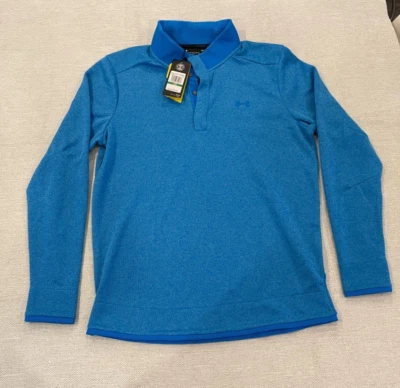 Under Armour Golf Pullover Light Blue 1/4 Button LARGE NWT COLDGEAR UA GOLF - Image 1 of 4
