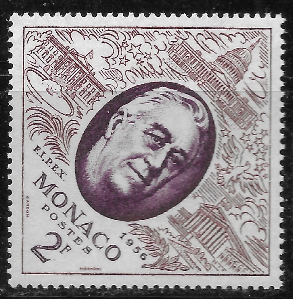 1956 MONACO  🔥ROOSEVELT🔥MI#528🔥MNH**OG VF - Image 1 of 1
