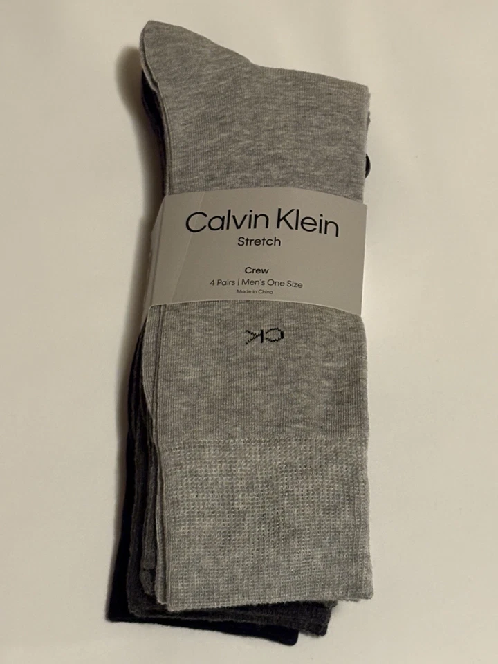 Paquete de 4 calcetines elásticos de algodón Calvin Klein para hombre colores surtidos talla única nuevos con etiquetas Foto 1 de 4