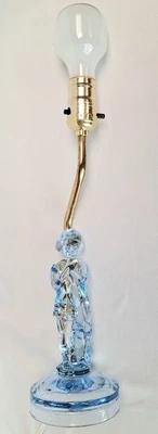 Cambridge Moonlight Blue Draped Lady Lamp Base by Summit Glass Co. - Image 1 of 4