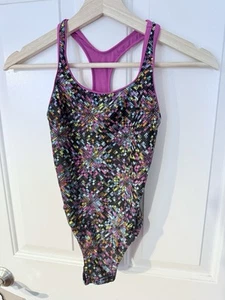 Girls Speedo Multi-Color GEO One 1 Piece Swimsuit Tank w Racer Back - Size 10! - Picture 1 of 4