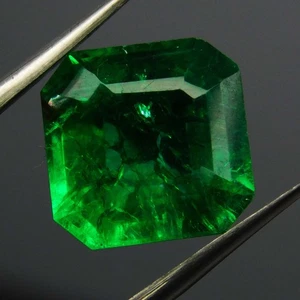 Natural 8.81 Ct Green Colombian Emerald CERTIFIED Loose Gemstone Emerald Cut - Picture 1 of 7