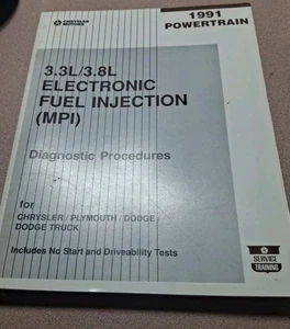  1991 DODGE CHRYSLER PLYMOUTH 3.3L 3.8L FUEL INJECTION DIAGNOSTIC OEM- 3 - Picture 1 of 1