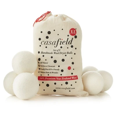 6 Wool Dryer Balls XL Organic New Zealand Wool Natural Laundry Fabric Softener - Image 1 of 4