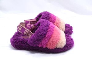 UGG Fluff Yeah Sandals Womens Size 7 Rainbow Purple Pink Slides Slip On 1097169 - Picture 1 of 11