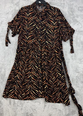 Vestido midi New Look con botones estampado animal talla grande 2X nuevo con etiquetas manga corta Foto 1 de 4