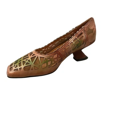 Sapatos femininos vintage 8,5 sapatos artísticos de couro boho terroso duende fada caprichoso  - Imagem 1 de 4