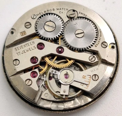 Rare Helbros 89 High Grade Recta CA1 17 Jewel watch movement Runs For Repair  - Image 1 of 4