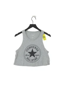 Converse Women's T-Shirt S Grey Cotton with Lyocell Modal Basic - Picture 1 of 5
