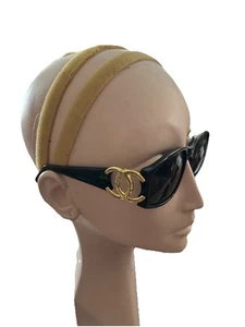 Chanel cc gold logo black rectangle womens sunglasses - Picture 1 of 18