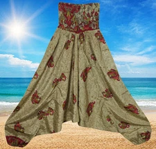 Women Sari Pant, Hippy Boho Aladdin Alibaba Genie Baggy Pants, HAREM TROUSER S-L