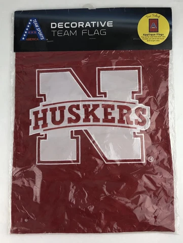 Nebraska Huskers N Logo Garden Flag And Yard Banner 17" x 12" Double Sided Cover