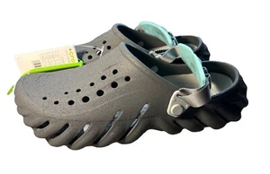Crocs Echo Sandstorm Slate Gray w/ Blue Clog Shoes Comfort Slides Mens Size 12 - Picture 1 of 8
