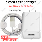 Fast Wall Power Adapter For iPhone 6 7 8 Plus X XR XS 11 12 13 USB Charger Cable