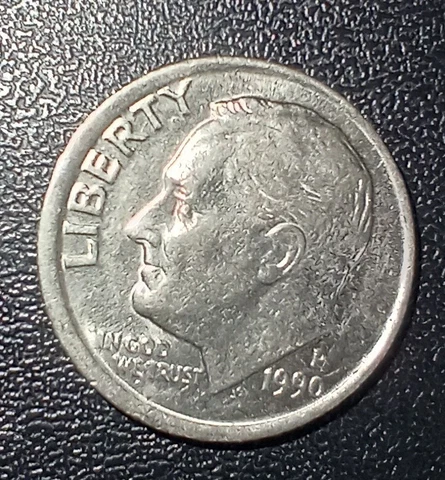 1990 P OFF CENTER ERROR Roosevelt Dime #235 Cover