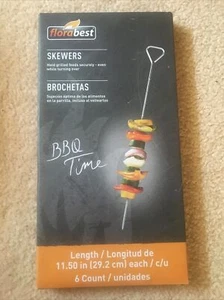 Lot of 2 Florabest Barbeque skewers stainless steel 6 pack total of 12 - Picture 1 of 2