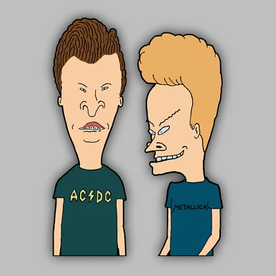 Beavis & Butt-Head 2 peças. Conjunto Adesivo/Decalque de Vinil -MTV -Janela de Carro -Engraçado -Desenhos Animados - Imagem 1 de 2