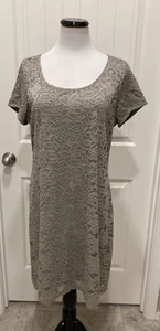 Tiana B Gray Lined Lace Dress A-Line SZ XL Sexy Gorgeous - Picture 1 of 10