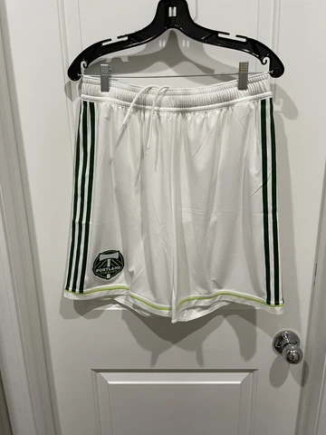 EUC MLS Adidas CLIMACOOL Pro 2010’s Portland Timbers White Game Shorts SZ LG Cover