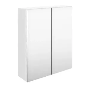 Mirrored Bathroom Cabinet Cupboard White Wall Mounted Mirror Vanity 600mm Modern - Picture 1 of 1