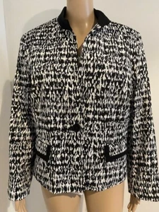 Perri Cutten Black & White Pattern Business Jacket - Size 18 - Like New - Picture 1 of 6