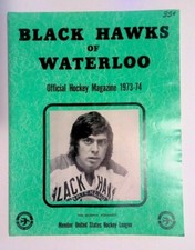 Vintage 1973 Official Hockey Magazine Black Hawks of Waterloo US Hockey League 