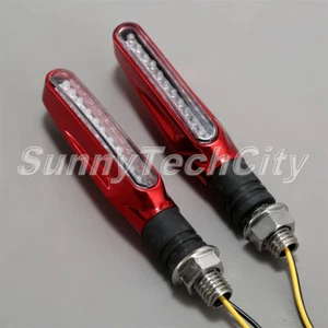 2x 10mm Motorcycle 12 LED Turn Signal Light Indicators Amber Bendable Blinker - Picture 1 of 3